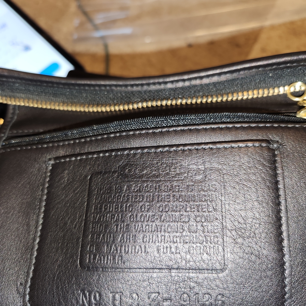 Coach Black Leather Shoulder Bag with Gold Accents - Picture 4 of 9